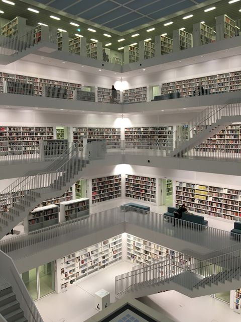 a library with stairs - Download Free Stock Photos Pikwizard.com