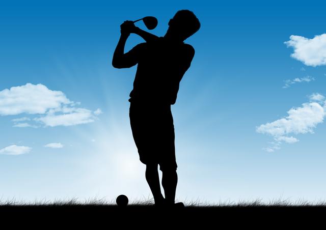 Silhouette of player playing golf against sky in background - Download Free Stock Photos Pikwizard.com