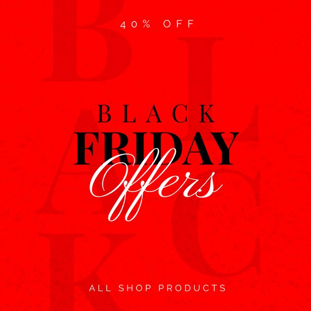 Composition of black friday text over red background. Black friday and celebration concept digitally generated image.