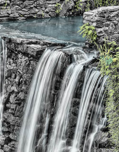 Waterfalls and Gray Stone Near Green Grass - Download Free Stock Photos Pikwizard.com