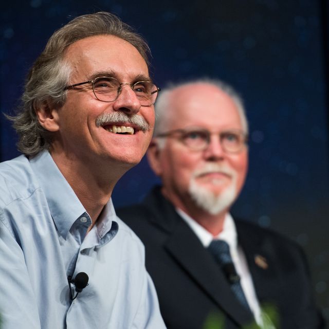 Dr. John Spencer, senior scientist at the Southwest Research Institute, answers a question from the audience during a panel discussion at the "NASA's New Horizons Pluto Mission: Continuing Voyager's Legacy of Exploration" event on Monday, August, 25, 2014, in the James E. Webb Auditorium at NASA Headquarters in Washington, DC.  The panelists gave their accounts of Voyager's encounter with Neptune and discussed their current assignments on NASA's New Horizons mission to Pluto.  Photo Credit: (NASA/Joel Kowsky)