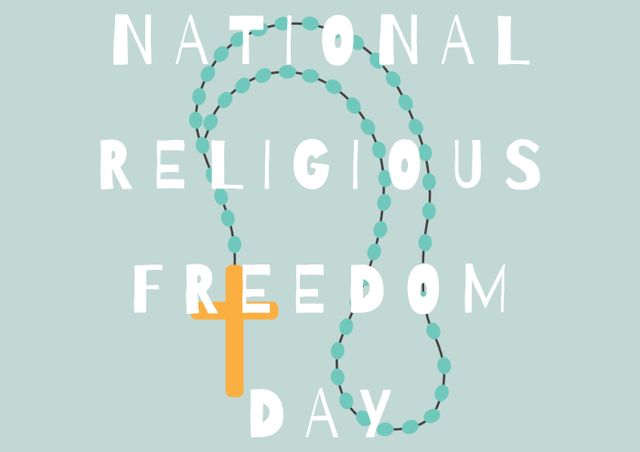 National religious freedom day text and rosary against green background - Download Free Stock Photos Pikwizard.com