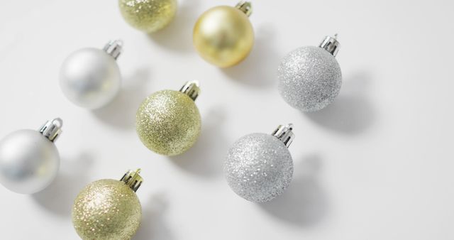Image of christmas baubles and copy space on white background - Download Free Stock Photos Pikwizard.com