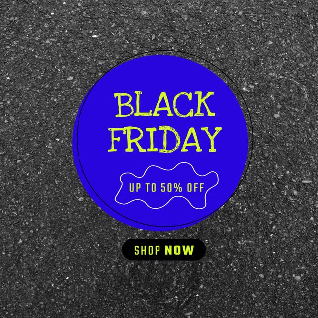 Composition of black friday up to 50 percent off shop now text on grey background. Black friday, shopping and retail concept digitally generated image.