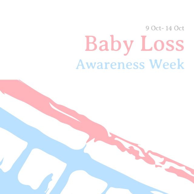Image of baby loss awareness week on white background with pink and blue strokes - Download Free Stock Templates Pikwizard.com