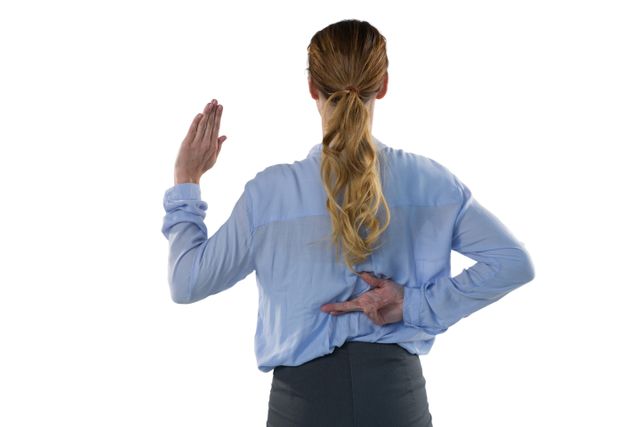 Female executive gesturing against white background - Download Free Stock Photos Pikwizard.com