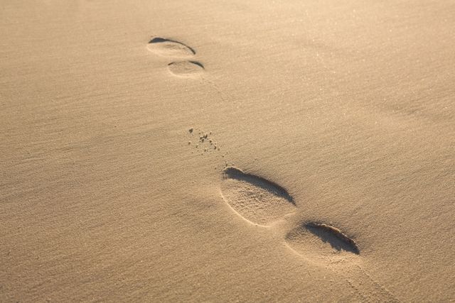 Close up of footprints on sand - Download Free Stock Photos Pikwizard.com