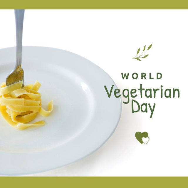 Composition of world vegetarian day text over pasta on white background - Download Free Stock Templates Pikwizard.com