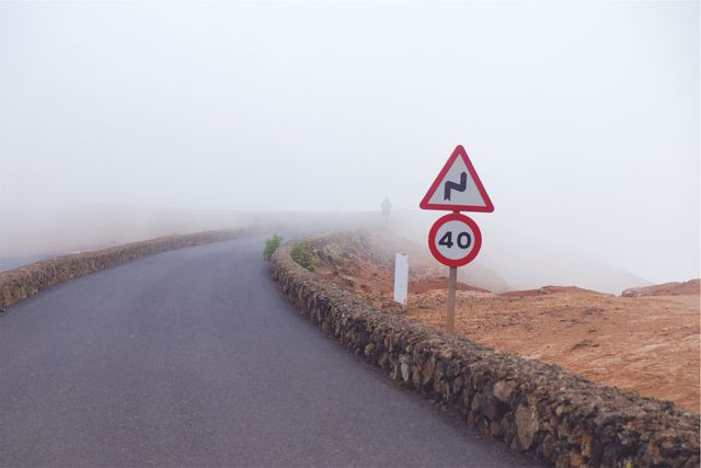 Road fog signs  - Download Free Stock Photos Pikwizard.com