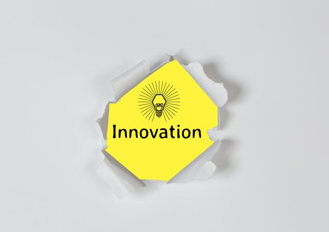 Conceptual image of yellow card with bulb innovation text - Download Free Stock Photos Pikwizard.com