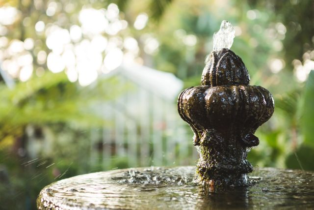 Close-up of fountain at botanical garden - Download Free Stock Photos Pikwizard.com