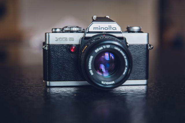 Minolta Silver and Black 35 Mm Camera - Download Free Stock Photos Pikwizard.com