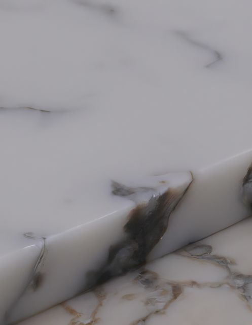 Close up of white granite marble background with copy space created using generative ai technology. Texture, material and colour concept, digitally generated video.