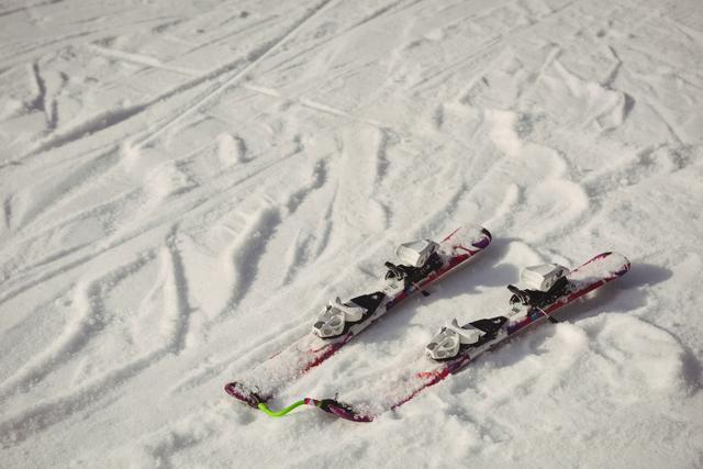 Pair of skis in snow - Download Free Stock Photos Pikwizard.com