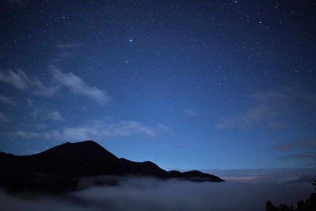 the night sky with clouds and mountains - Download Free Stock Photos Pikwizard.com