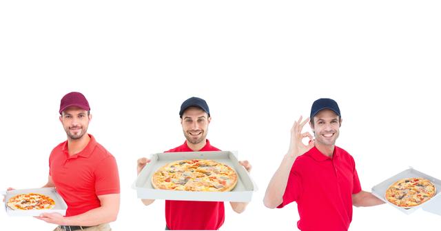 Delivery men with pizza - Download Free Stock Photos Pikwizard.com