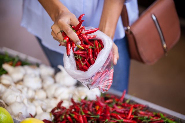 Woman buying red chilies - Download Free Stock Photos Pikwizard.com