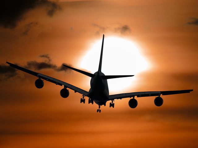 Shadow Image of a Plane Flying during Sunset - Download Free Stock Photos Pikwizard.com