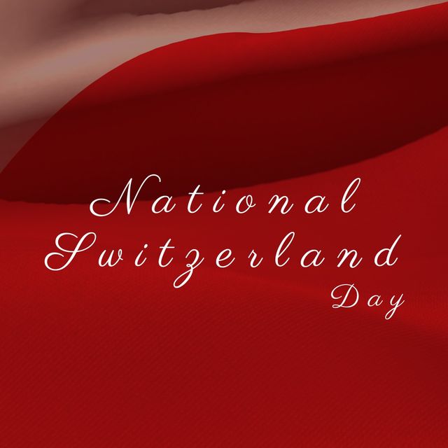 Illustrative image of national switzerland day text against red and pink background, copy space. patriotism, celebration, freedom and identity concept.