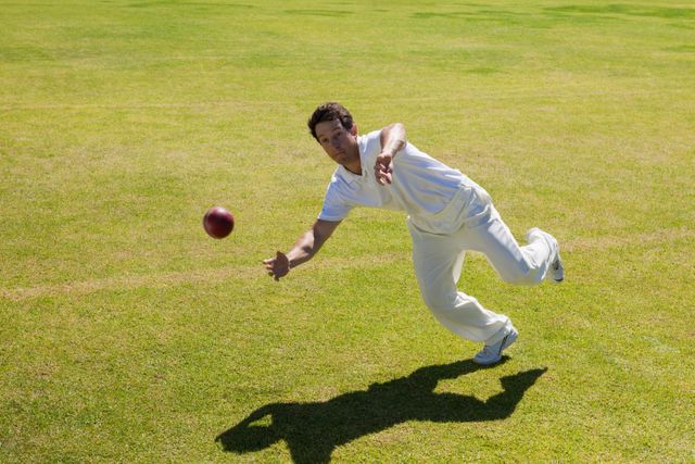 Full length of cricket umpire signalling out during match from Pikwizard