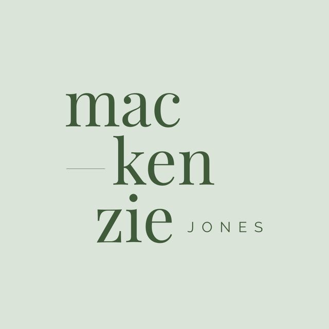 Composition of mac ken zie jones text over blue background. Global business and sign maker concept digitally generated image.