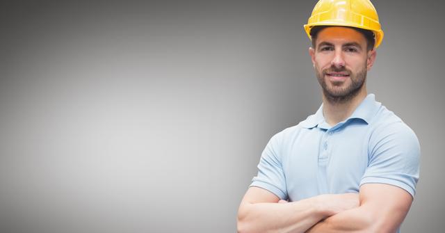 Portrait of worker standing with arms crossed - Download Free Stock Photos Pikwizard.com