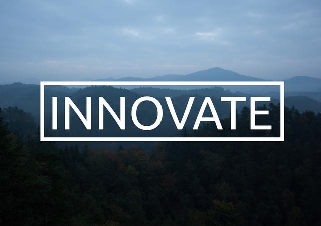 Innovate text against mountain in background - Download Free Stock Photos Pikwizard.com