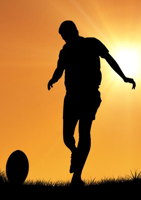 Silhouette of athlete playing rugby - Download Free Stock Photos Pikwizard.com
