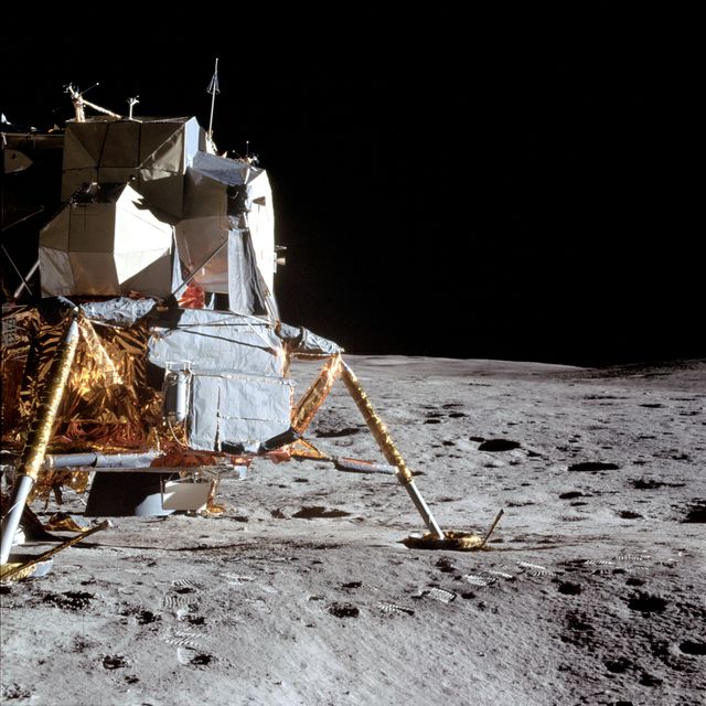 Apollo 14 Mission image - View of the Lunar Module to the north.- Download Free Stock Photos Pikwizard.com