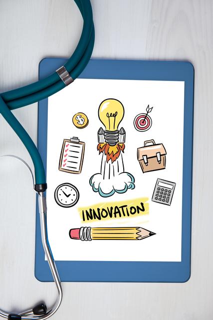Innovation graphic on tablet screen - Download Free Stock Photos Pikwizard.com