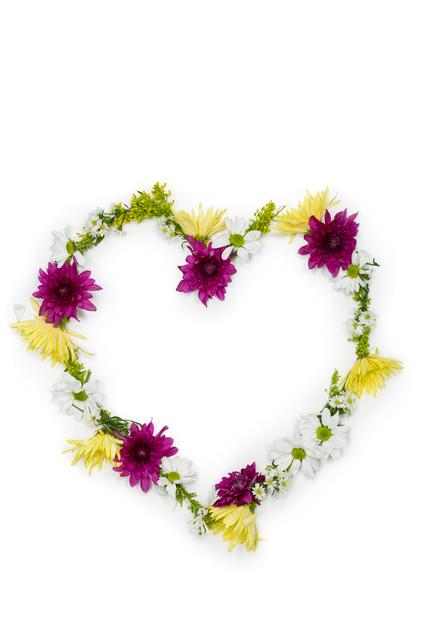 Tropical flower garland arranged in heart shape - Download Free Stock Photos Pikwizard.com