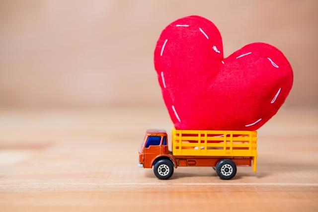 Miniature truck laded with heart - Download Free Stock Photos Pikwizard.com