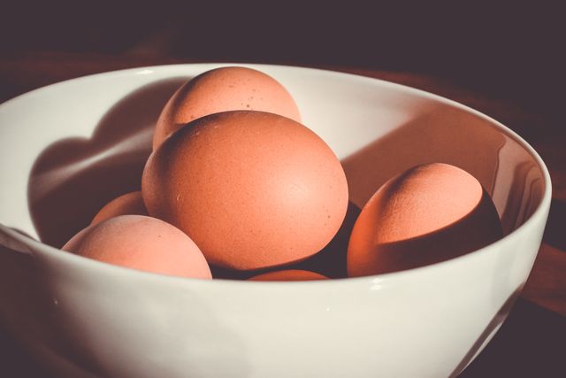 Brown Eggs in White Ceramic Bowl - Download Free Stock Photos Pikwizard.com
