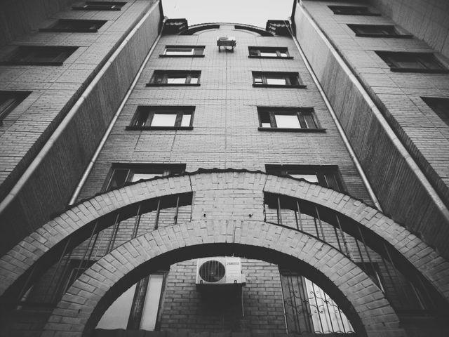 Black and white brick building - Download Free Stock Photos Pikwizard.com