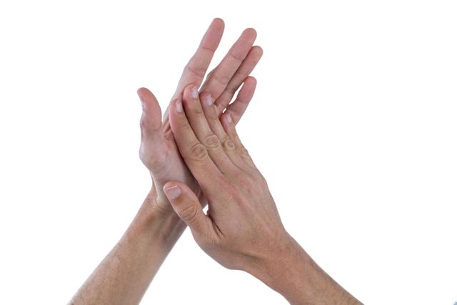 Hands with palms rubbing together against white background - Download Free Stock Photos Pikwizard.com