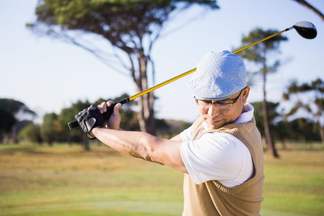 Half length of sportsman playing golf - Download Free Stock Photos Pikwizard.com