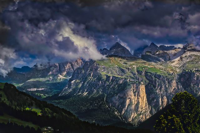 Panoramic View of Mountains Against Cloudy Sky - Download Free Stock Photos Pikwizard.com