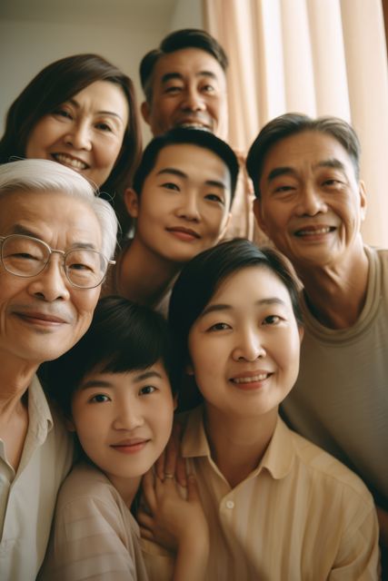 Portrait of happy asian family embracing at home, created using generative ai technology - Download Free Stock Photos Pikwizard.com