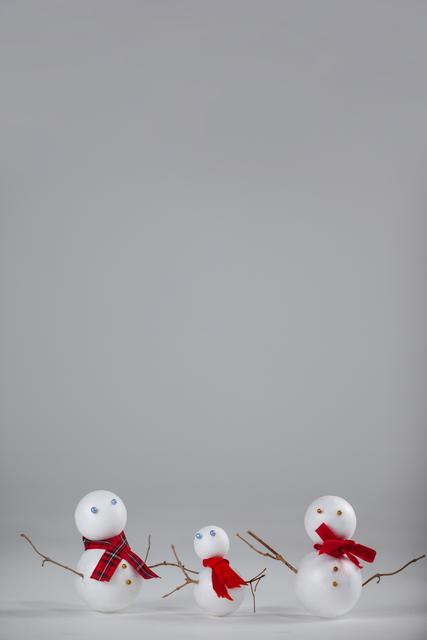 Three Christmas snowman ornaments - Download Free Stock Photos Pikwizard.com