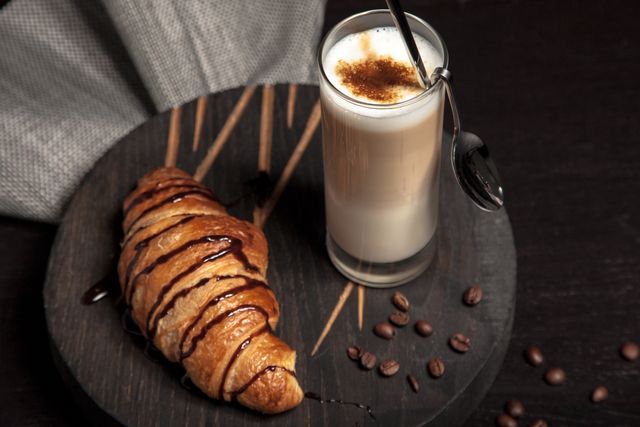 Coffee coffee beans croissant dessert - Download Free Stock Photos Pikwizard.com