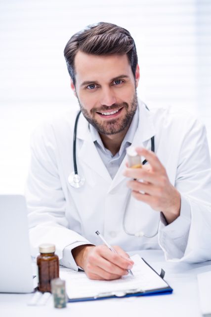 Portrait of doctor checking medicine - Download Free Stock Photos Pikwizard.com