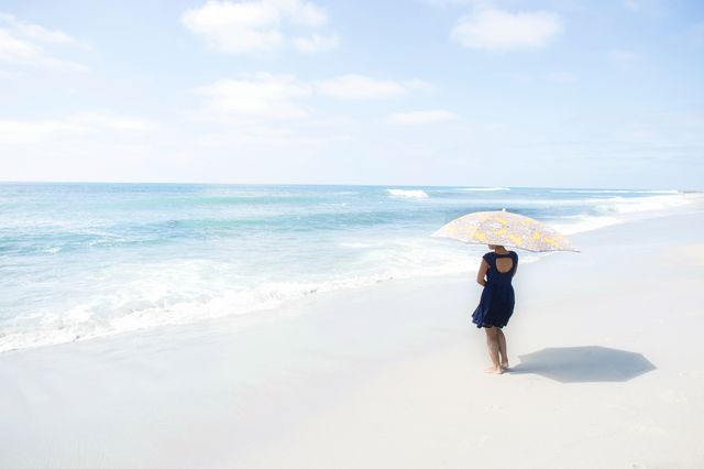 Beach Sea Ocean Lady Umbrella - Download Free Stock Photos Pikwizard.com