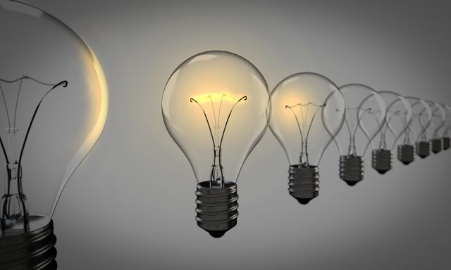 Illuminated Light Bulbs Against Sky - Download Free Stock Photos Pikwizard.com