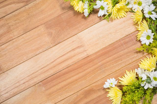 Flowers arranged on wooden board - Download Free Stock Photos Pikwizard.com