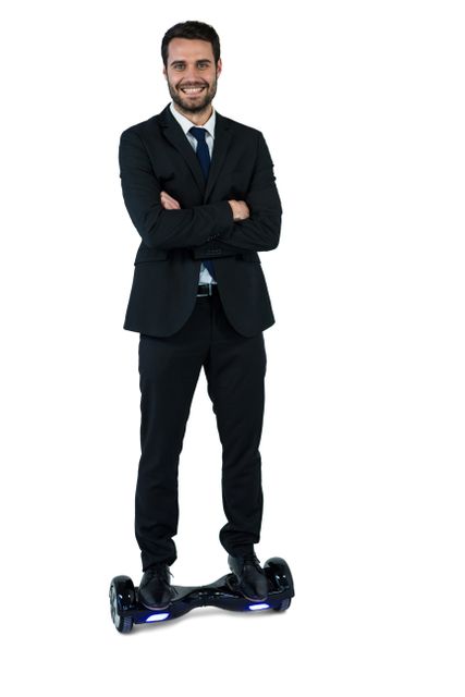 Portrait of businessman on hoverboard - Download Free Stock Photos Pikwizard.com