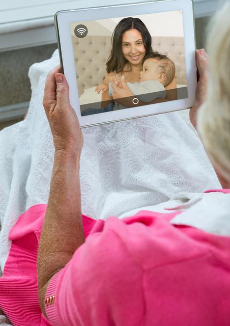 Senior woman having a video call with her daughter in digital tablet - Download Free Stock Photos Pikwizard.com