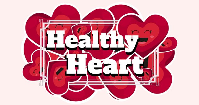 Vector image of heart shape smiling emoticons with healthy heart text, copy space - Download Free Stock Photos Pikwizard.com