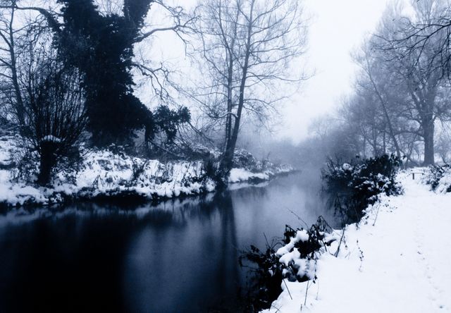 a river in the snow - Download Free Stock Photos Pikwizard.com