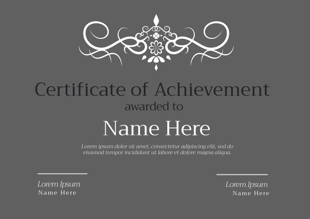 Composition of certificate of achievement text over shapes. Templates and background concept, digitally generated image.