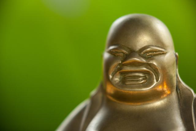 Gold painted laughing buddha figurine - Download Free Stock Photos Pikwizard.com